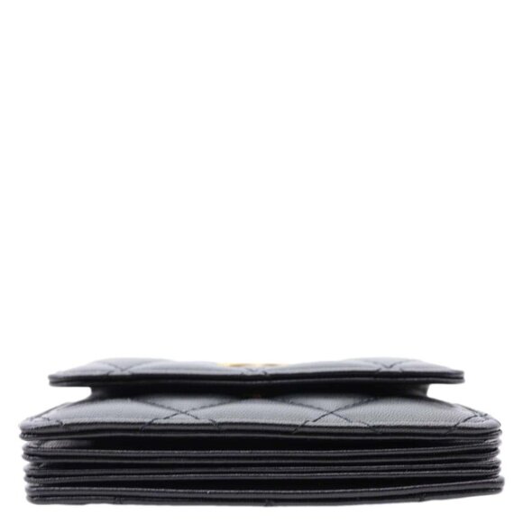 Chanel  Romance Quilted Lambskin Leather Clutch With Chain Black - Picture 10 of 13